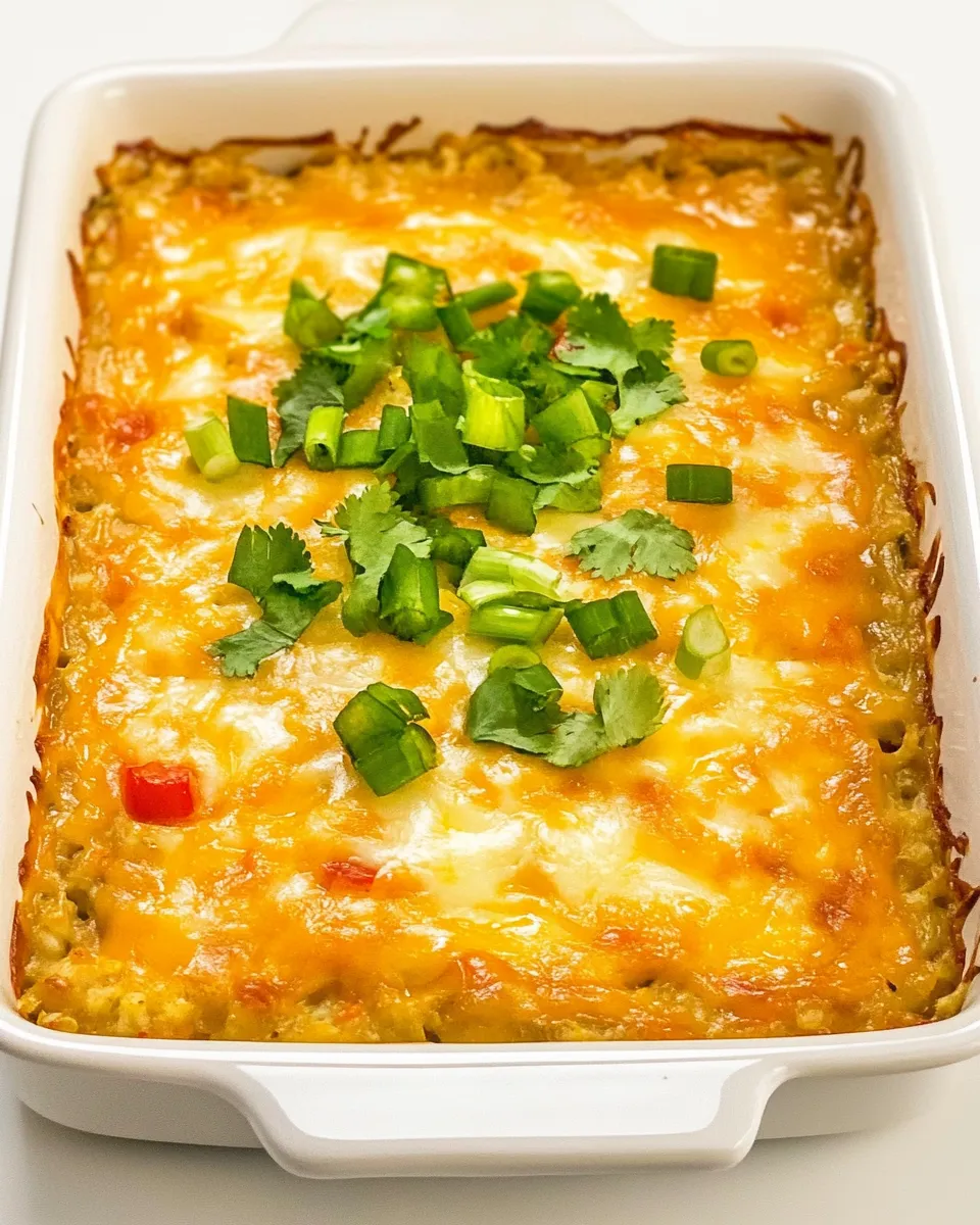 Classic Layered Mexican Casserole with Chicken and Cauliflower Rice dish photo