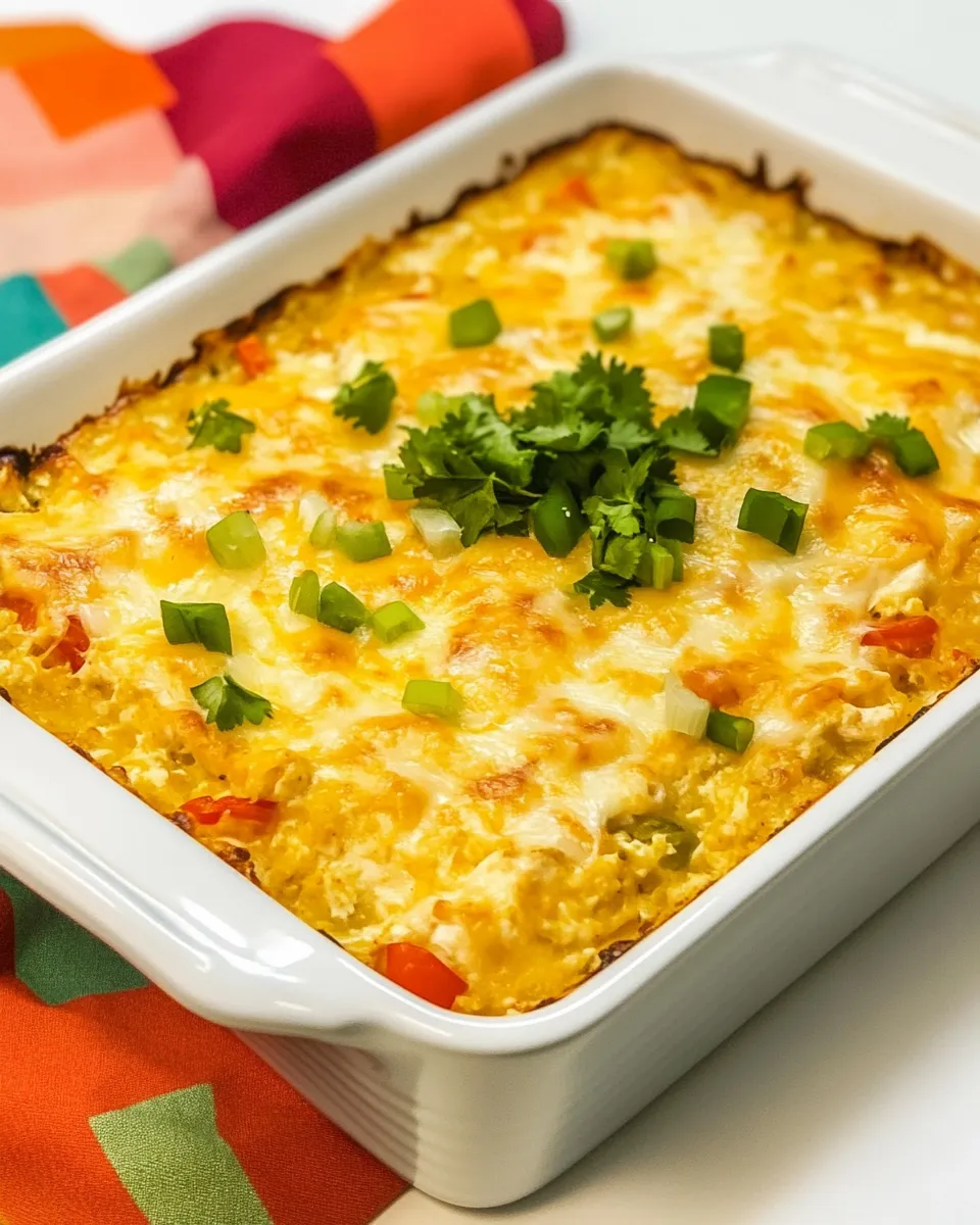 Easy Layered Mexican Casserole with Chicken and Cauliflower Rice food shot