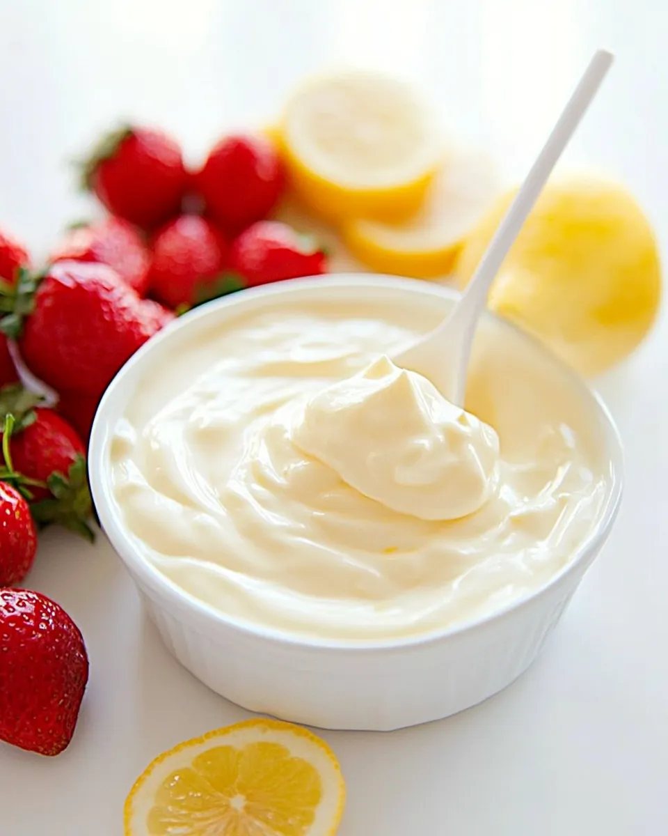 Homemade Lemon Cream Fruit Dip photo