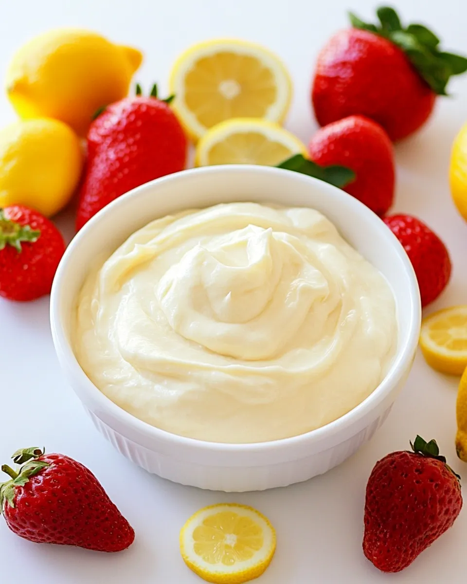 Easy Lemon Cream Fruit Dip dish photo