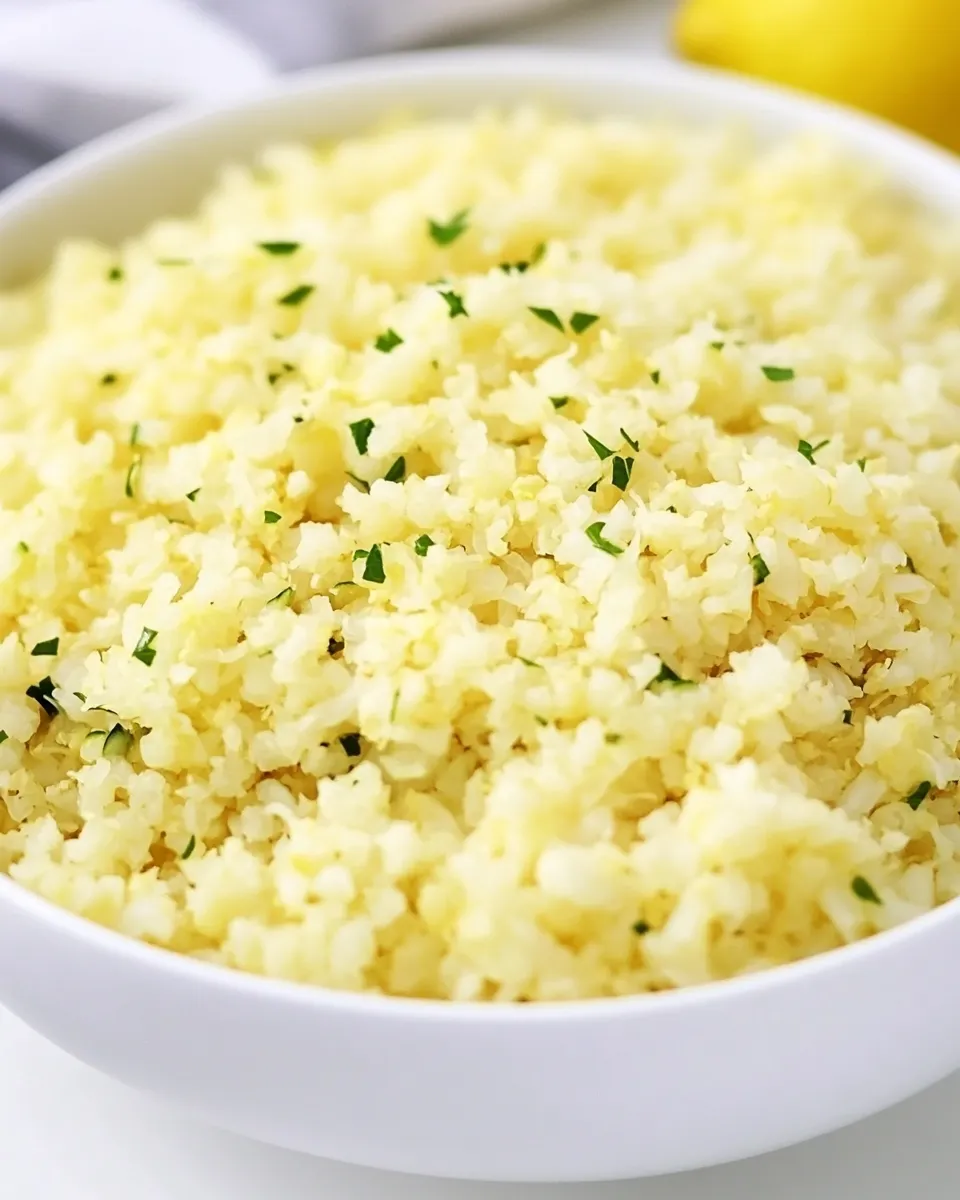 Delicious Lemon Garlic Cauliflower Rice Recipe food shot
