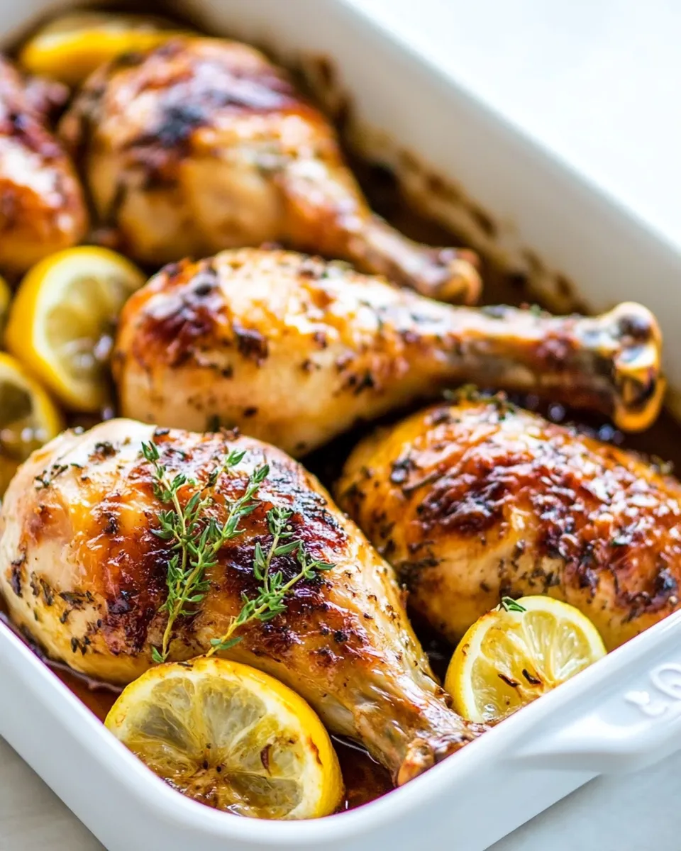 Classic Lemon Garlic Roasted Chicken Legs dish photo