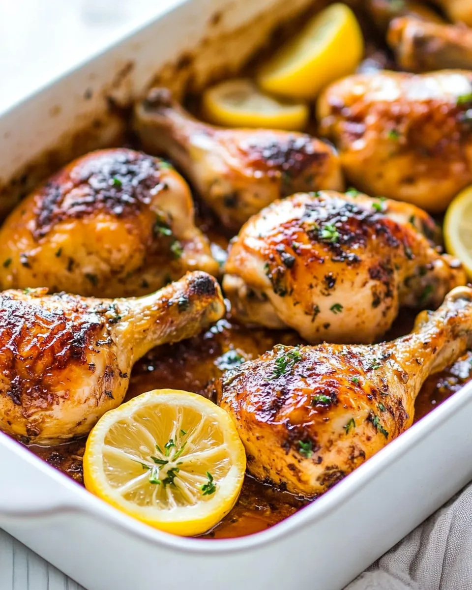 Delicious Lemon Garlic Roasted Chicken Legs plate image