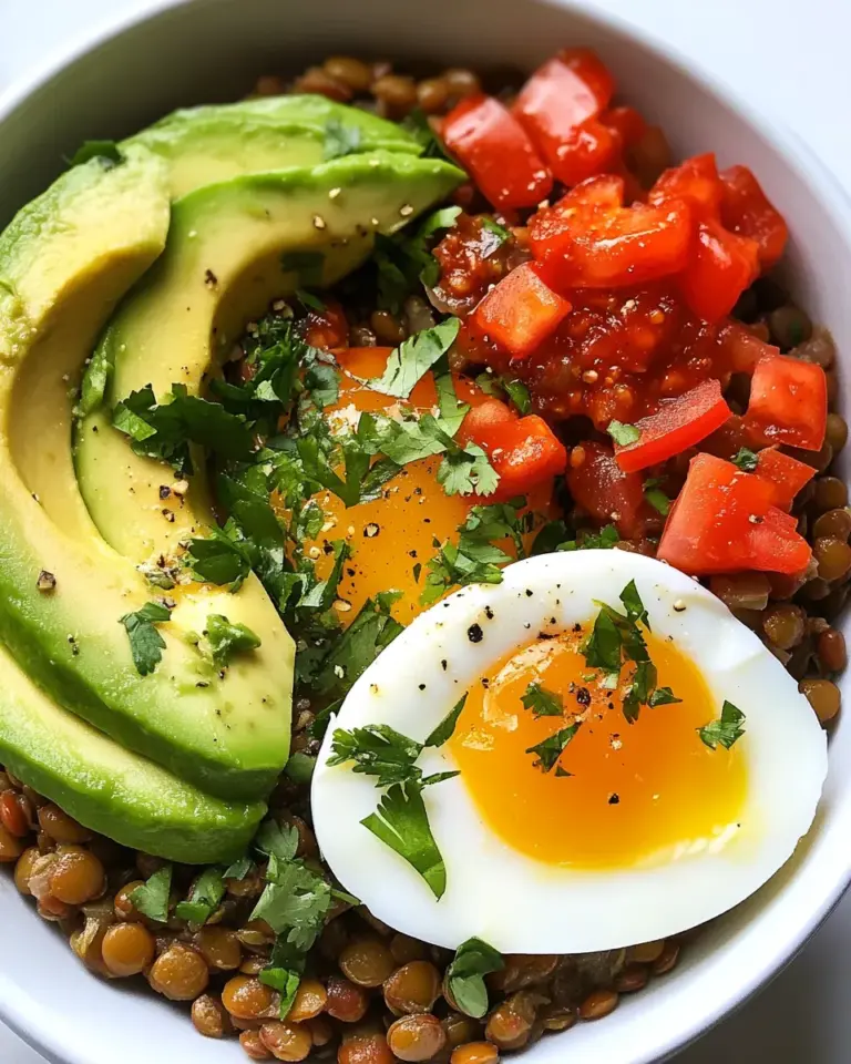 Homemade Lentil Bowls with Avocado, Eggs and Cholula recipe photo