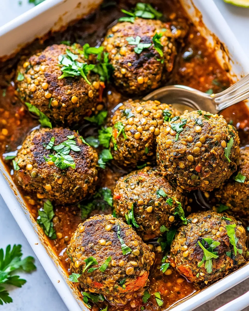 Easy Lentil Meatballs food shot