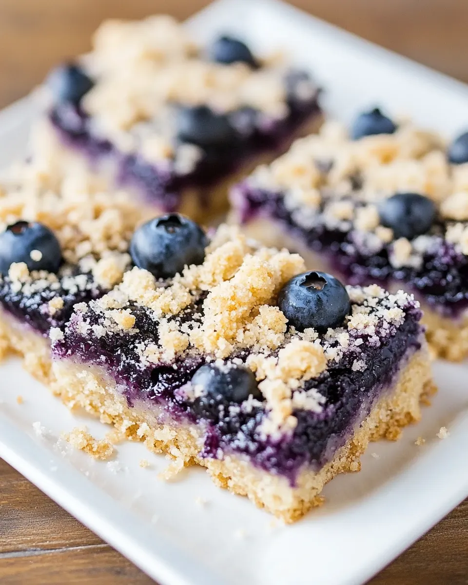 Easy Low-Carb Blueberry Crumb Bars food shot