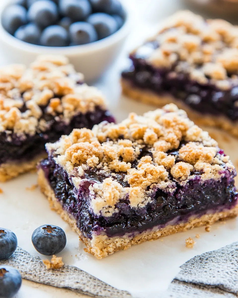 Delicious Low-Carb Blueberry Crumb Bars plate image