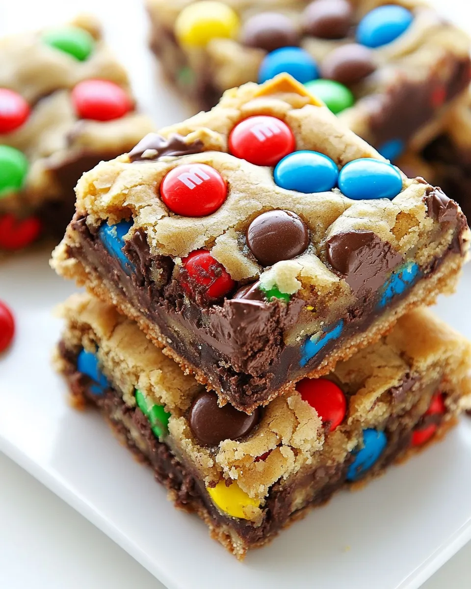 Homemade M&M Chocolate Cookie Bars Recipe photo