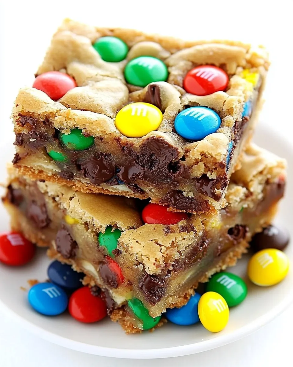 Classic M&M Chocolate Cookie Bars Recipe image