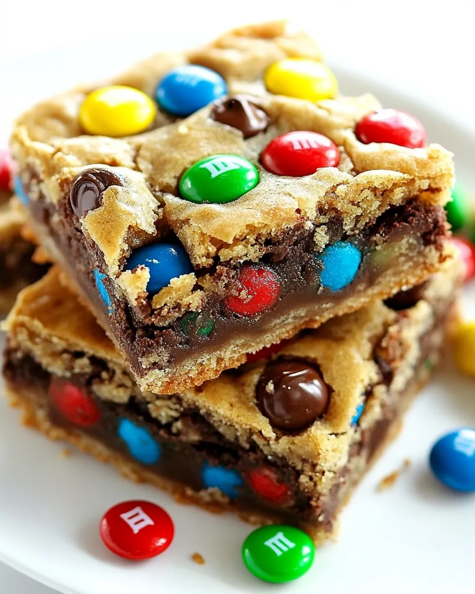 Easy M&M Chocolate Cookie Bars Recipe recipe photo
