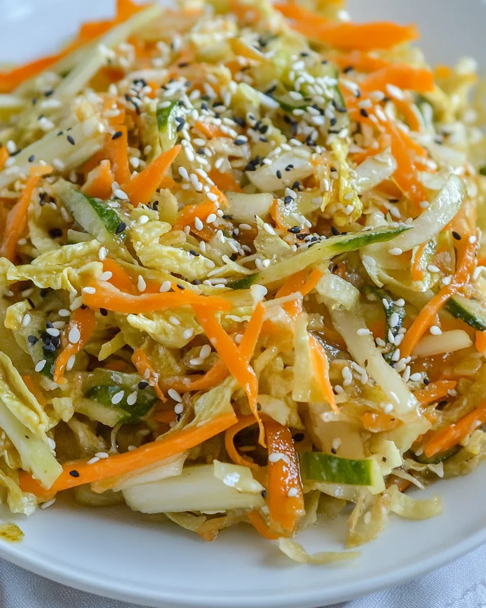 Delicious Macro Friendly Sesame Ginger Salad food shot