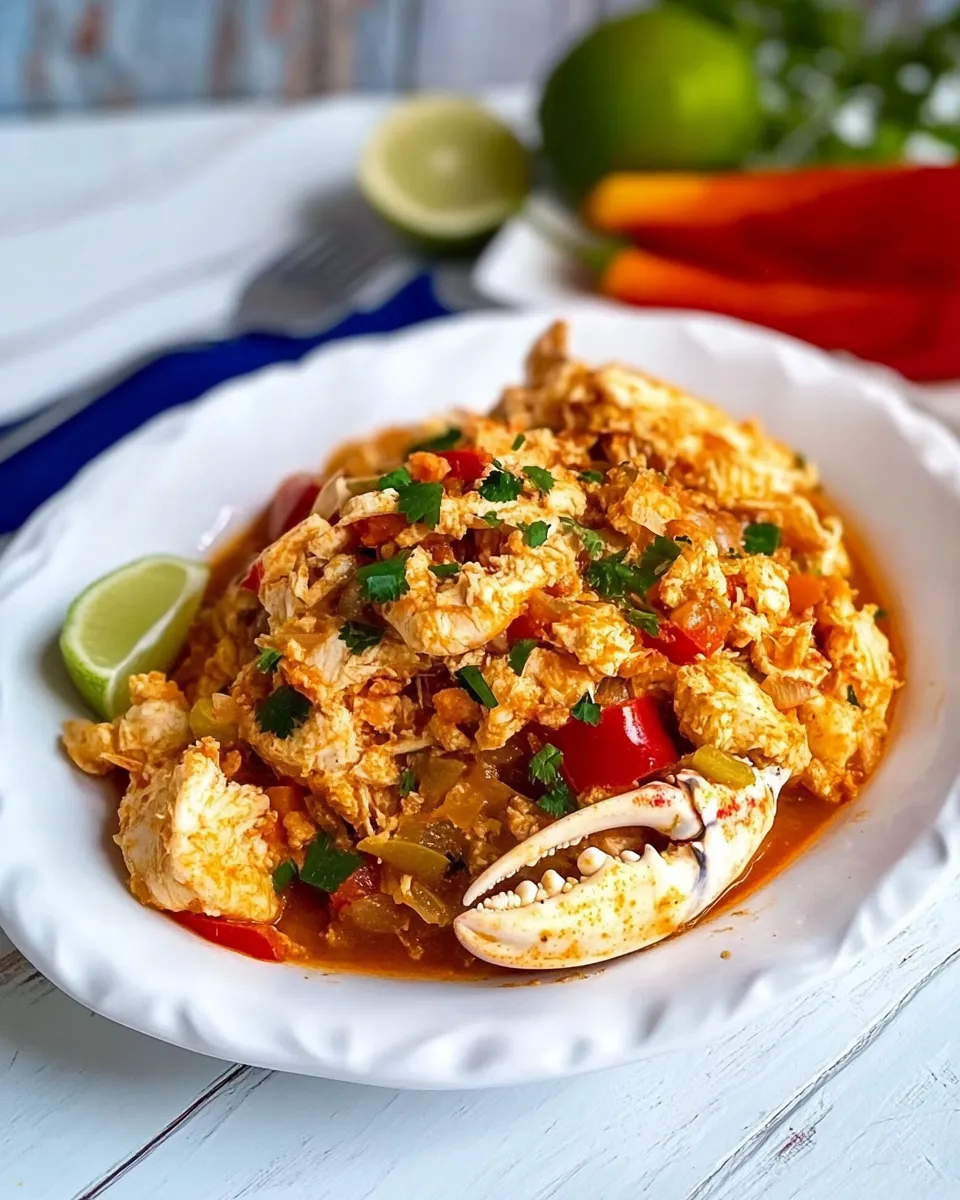 Classic Masa de Cangrejo Guisado (Easy Crabmeat Recipe) food shot