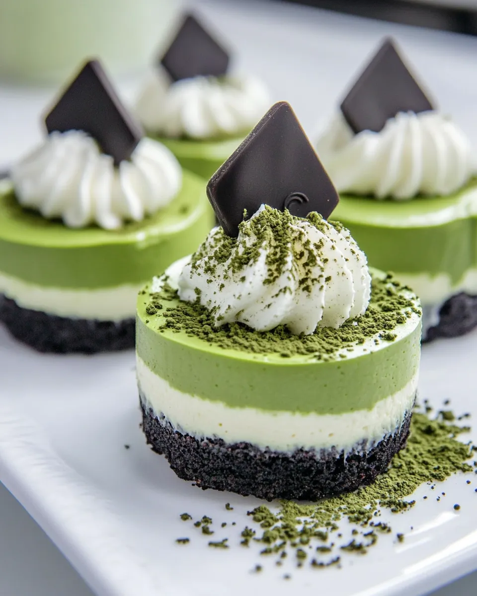 Easy Matcha Mini Cheesecakes recipe image