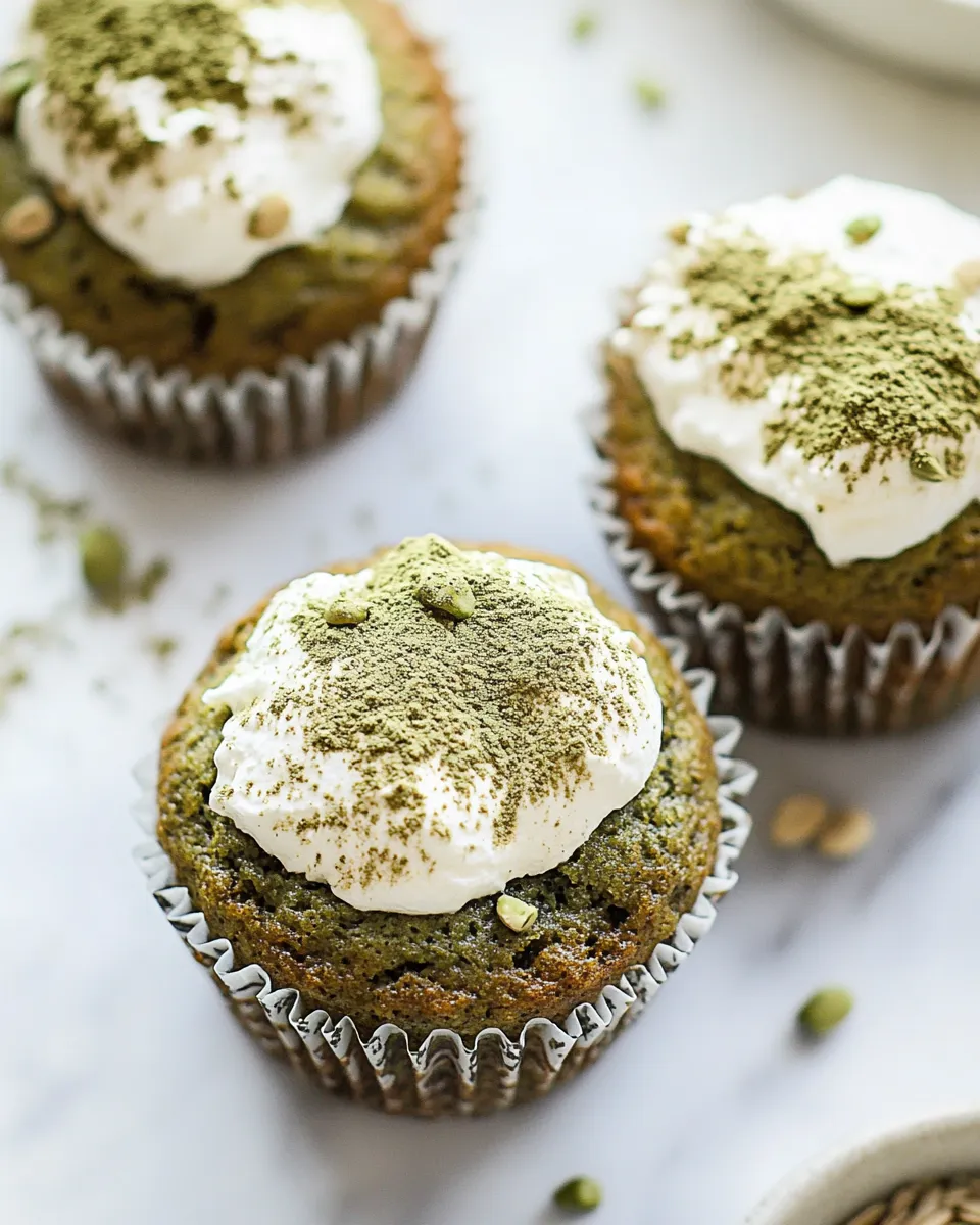 Delicious Matcha Muffins food shot