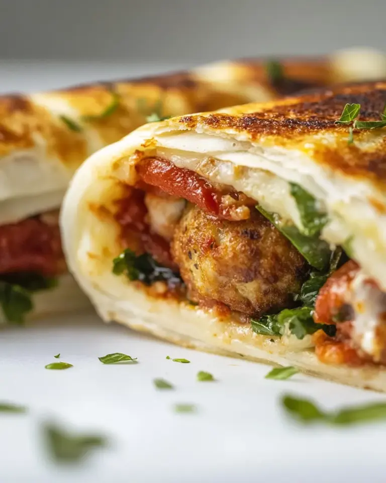 Homemade Melty Meatball Wraps. recipe photo