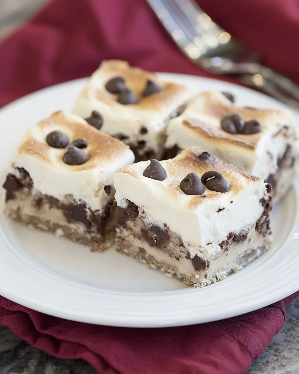 Homemade Meringue Topped Chocolate Chip Bars photo