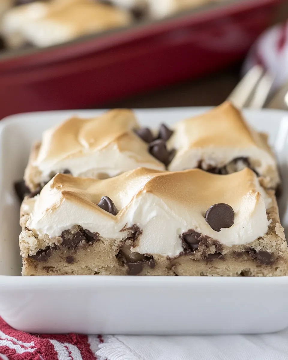 Classic Meringue Topped Chocolate Chip Bars image