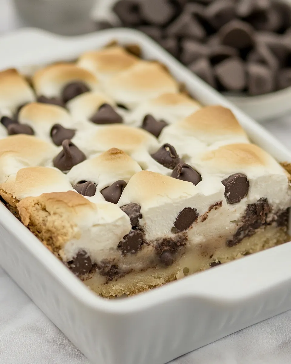 Easy Meringue Topped Chocolate Chip Bars recipe photo