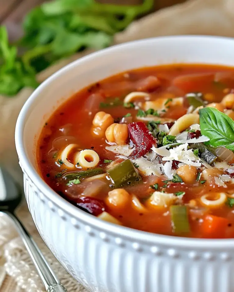 Homemade Minestrone Soup with Chickpea Pasta recipe photo
