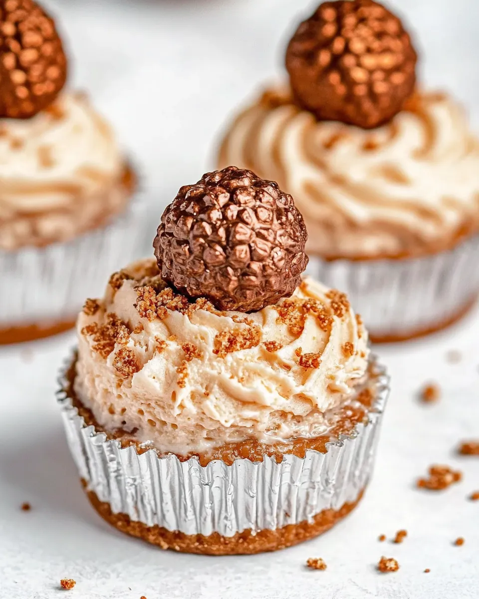 Quick Mini Ferrero Rocher Cheesecakes food shot