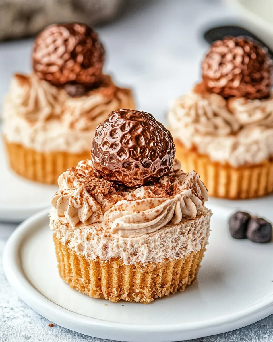 Easy Mini Ferrero Rocher Cheesecakes recipe image