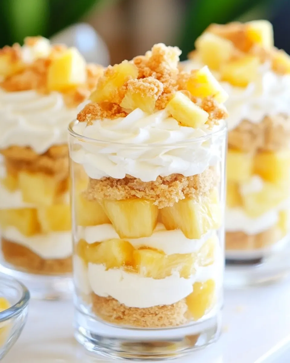 Easy Mini Pineapple Cheesecake Trifles food shot