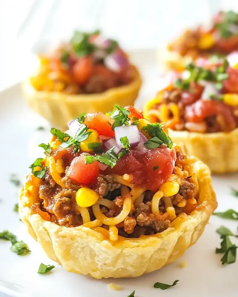 Homemade Mini Taco Spaghetti Pies photo