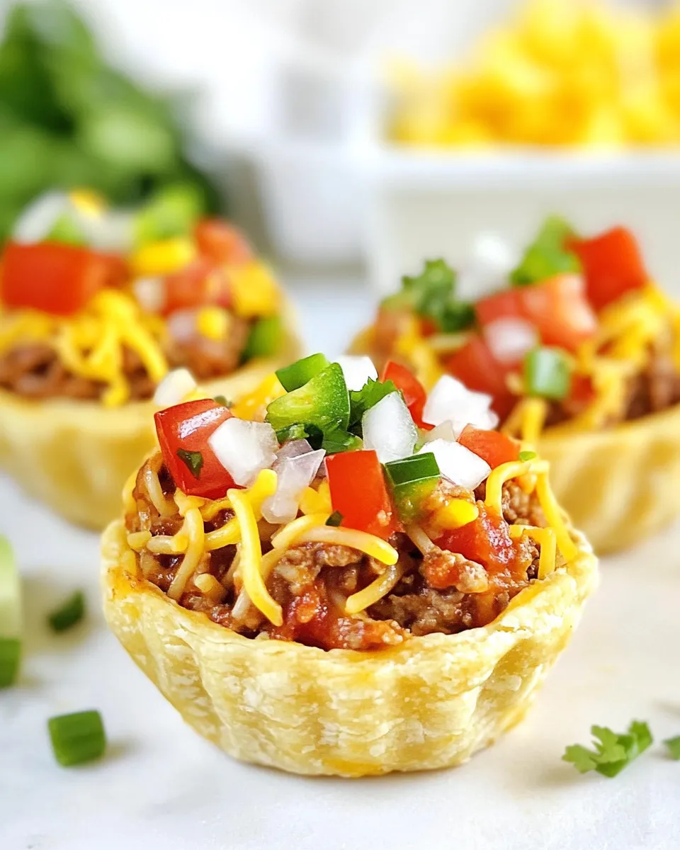 Classic Mini Taco Spaghetti Pies recipe image