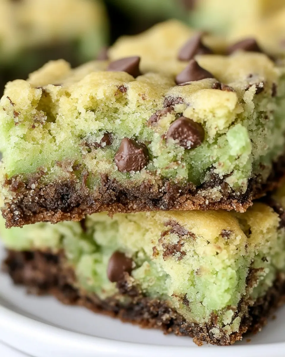 Delicious Mint Chip Brookies food shot