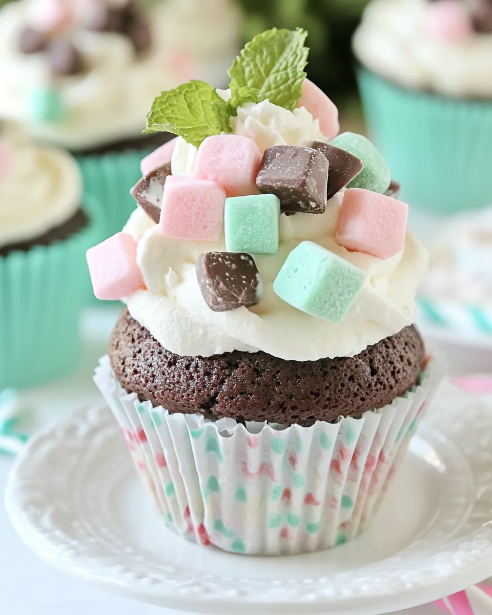 Homemade Mint Chip Milkshake Cupcakes photo