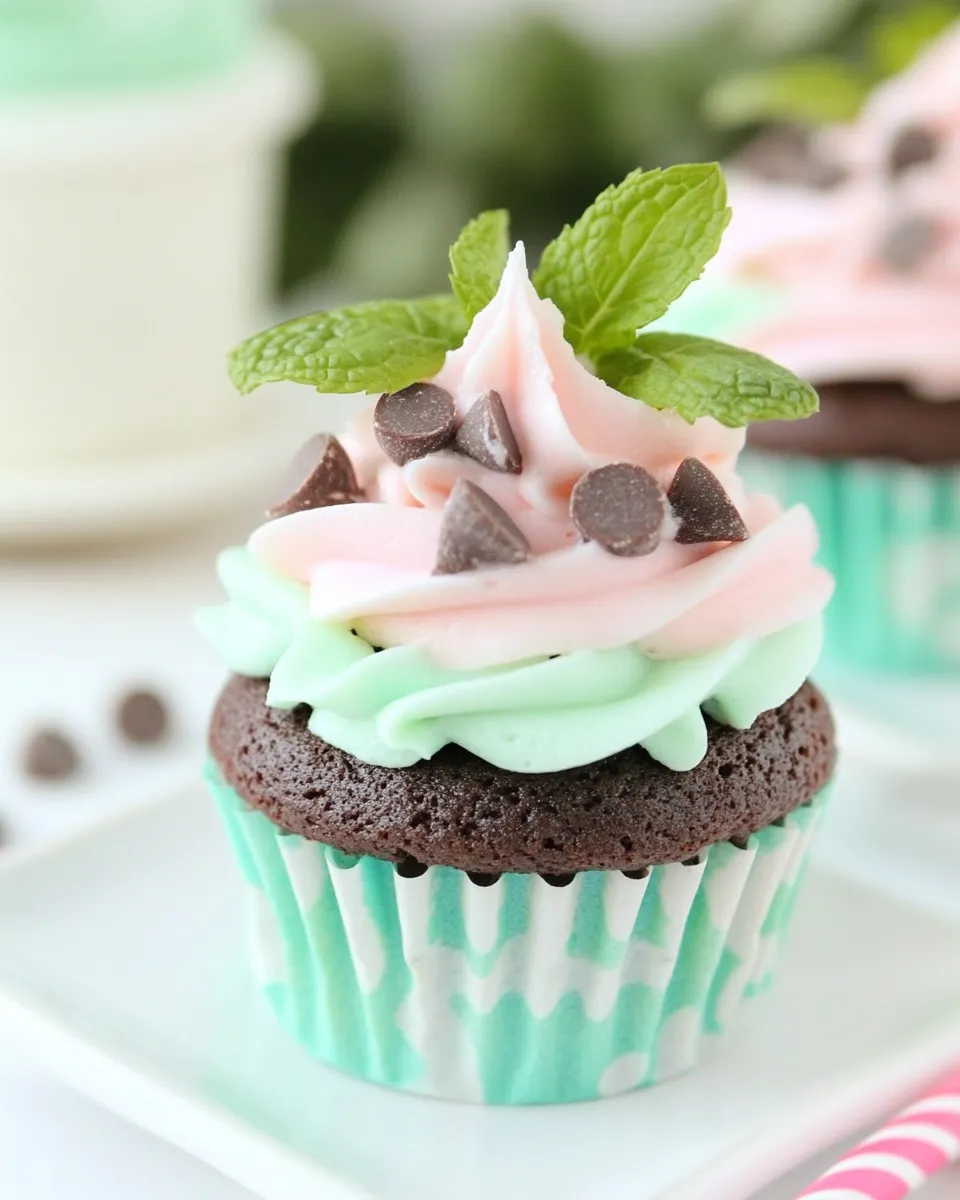Delicious Mint Chip Milkshake Cupcakes shot