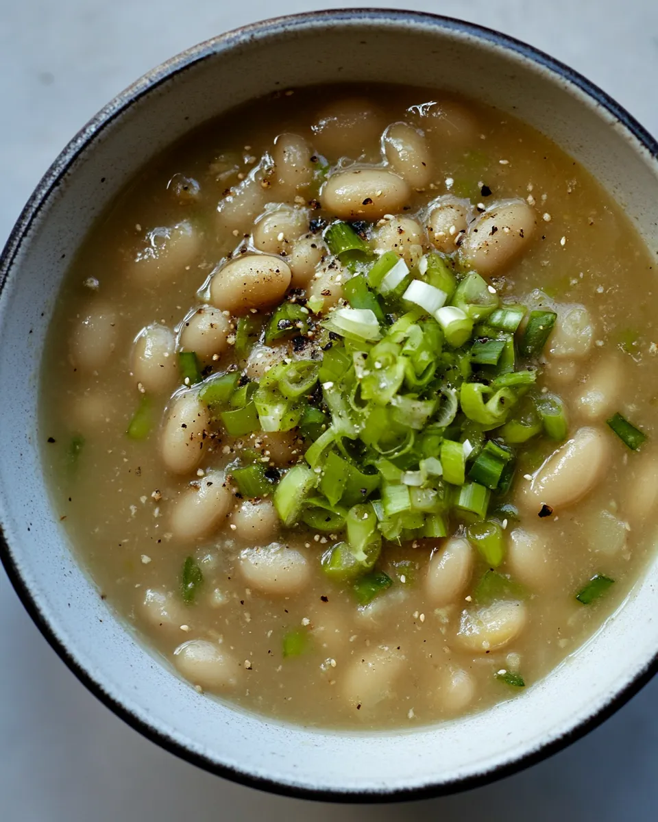 Delicious Miso Butter Brothy Beans with Scallions recipe photo