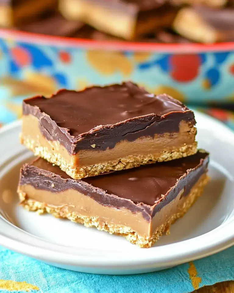 Homemade No-Bake Chocolate Peanut Butter Bars photo