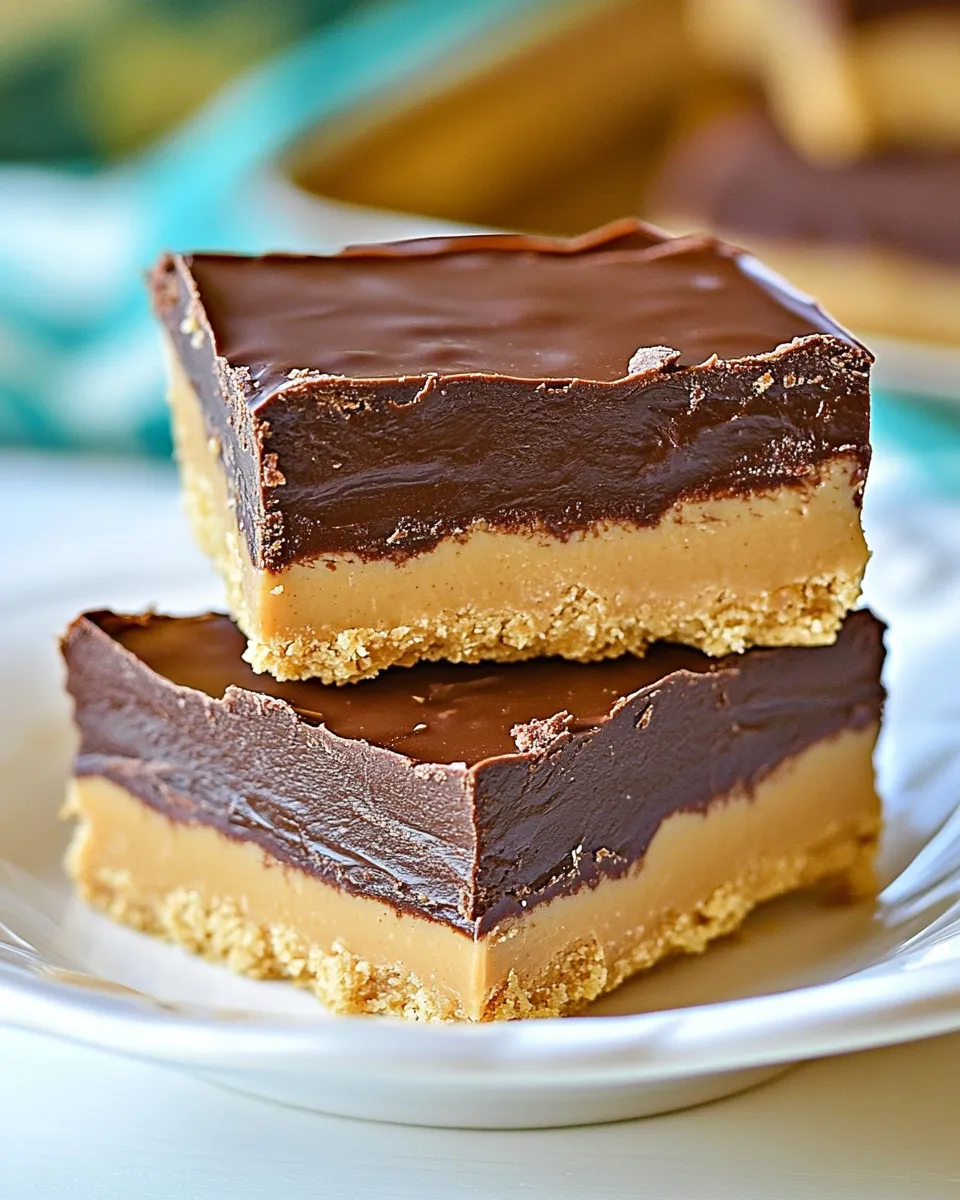 Easy No-Bake Chocolate Peanut Butter Bars recipe photo