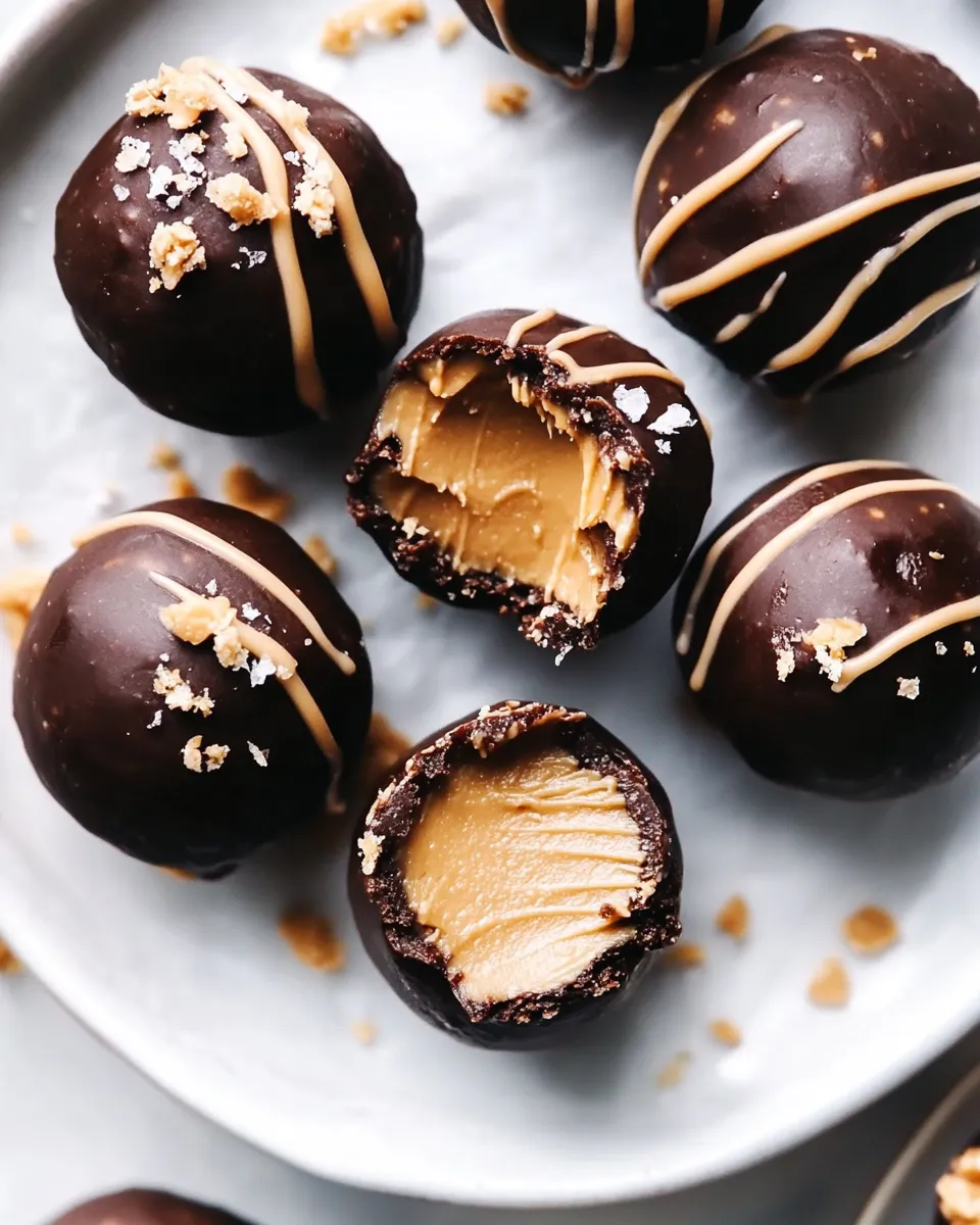 Easy No Bake Buckeye Peanut Butter Balls food shot