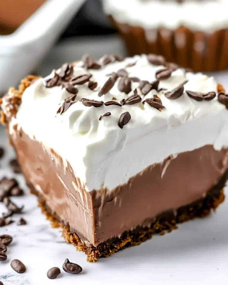 Homemade No Bake Mocha Mud Pie Dessert photo