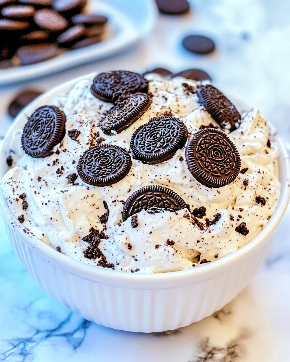 Delicious No Bake Oreo Fluff Recipe food shot