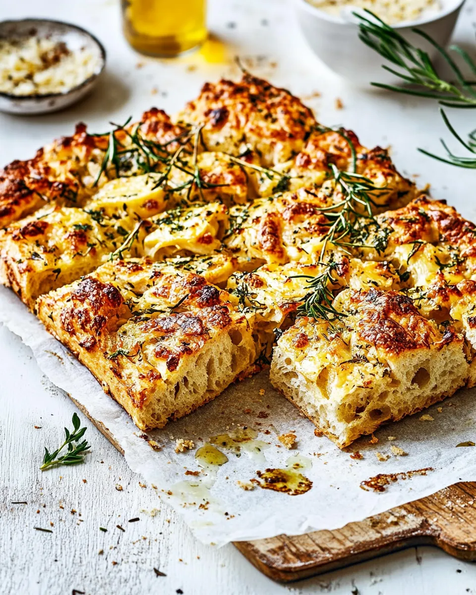 Delicious No Knead Focaccia (Cheese Focaccia) food shot