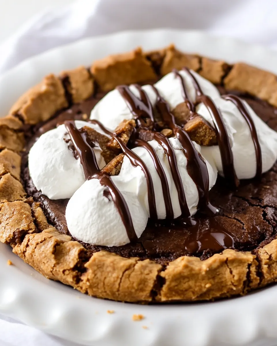 Easy Nutella Cookie Pie food shot