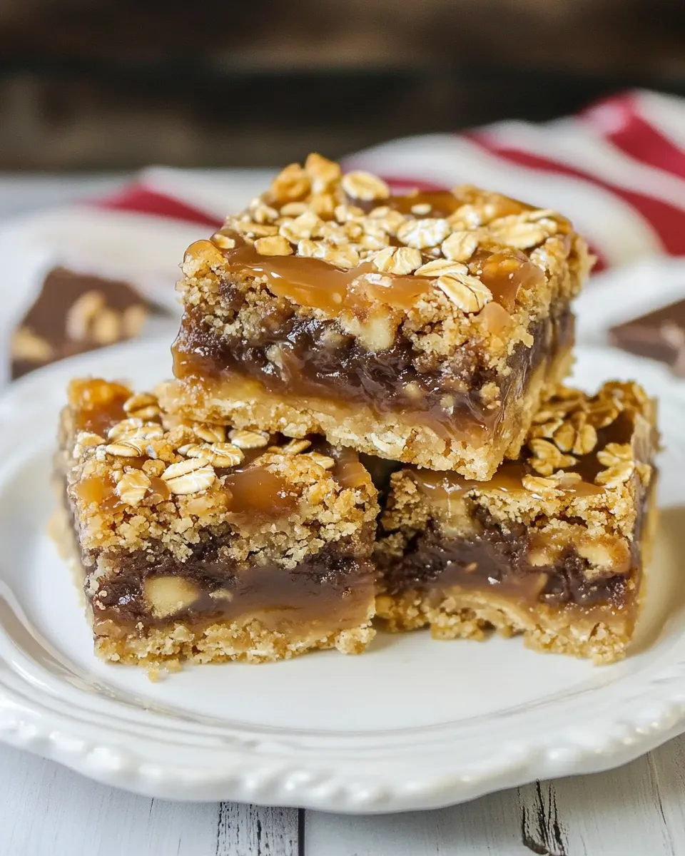 Homemade Oatmeal Caramel Bars Recipe photo