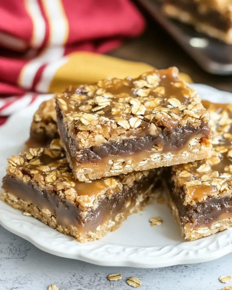Classic Oatmeal Caramel Bars Recipe image