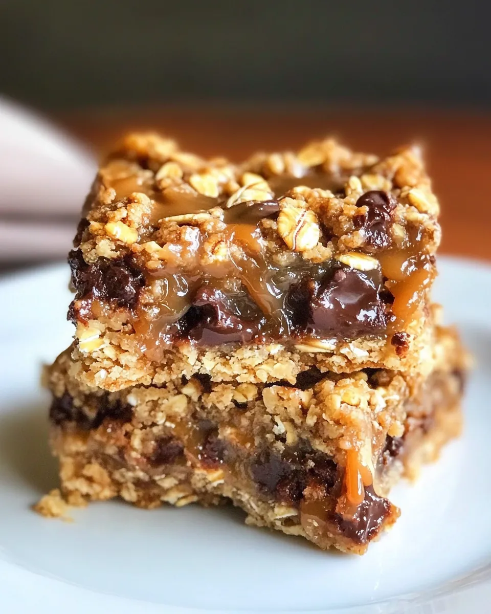 Classic Oatmeal Chocolate Carmel Bars image