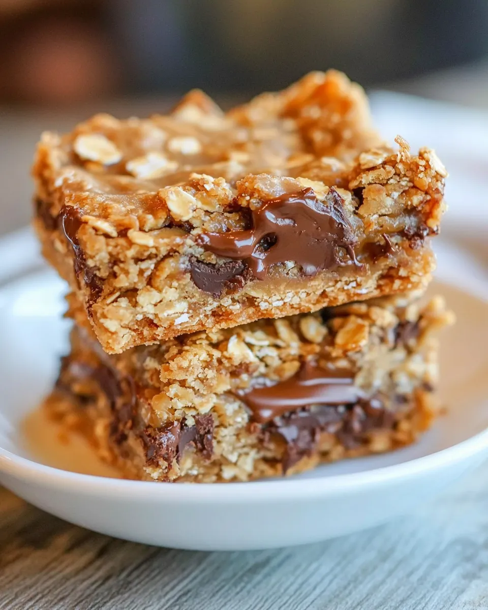 Delicious Oatmeal Chocolate Carmel Bars dish photo