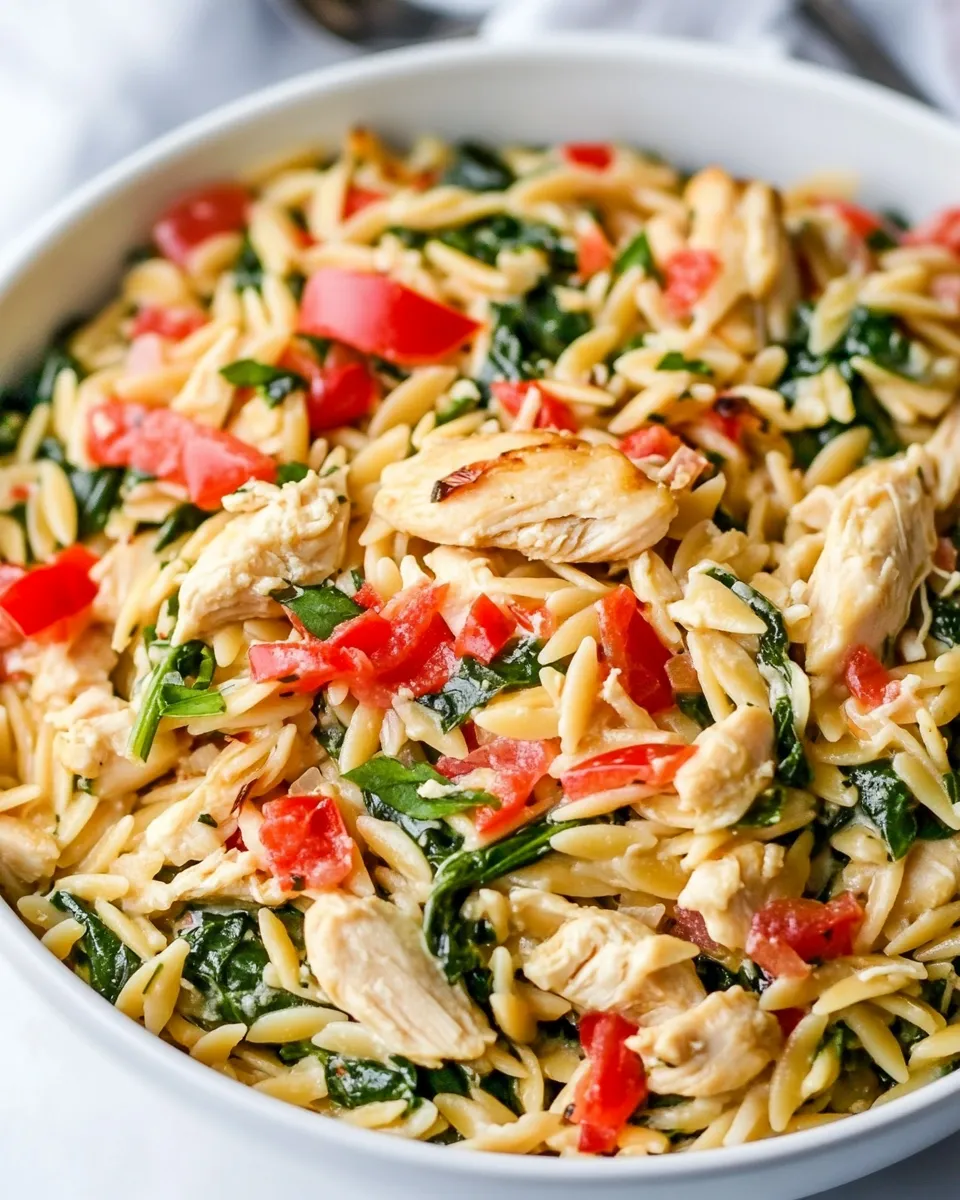Homemade One-Pan Chicken and Spinach Orzo recipe photo