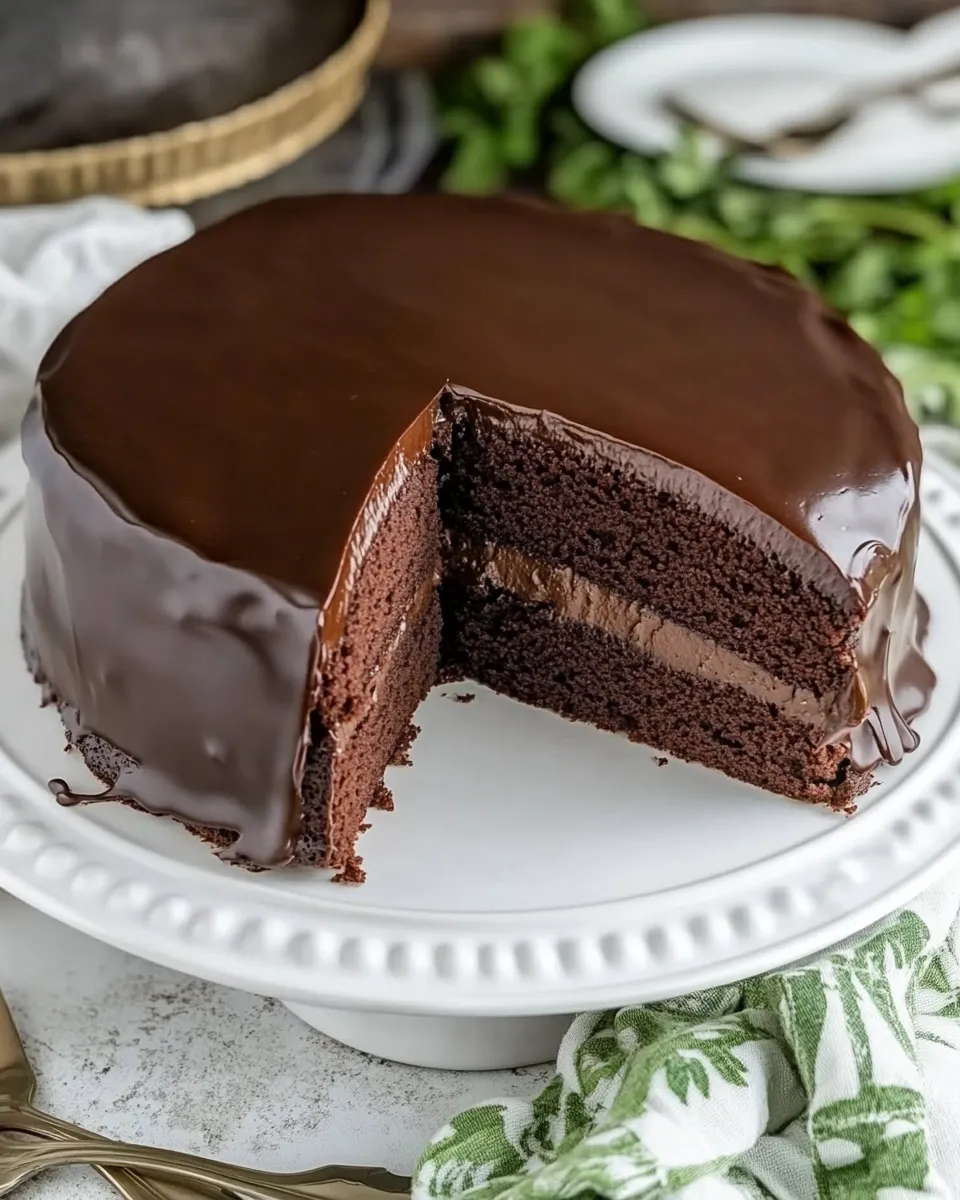 Easy One Layer Fudge Cake recipe photo