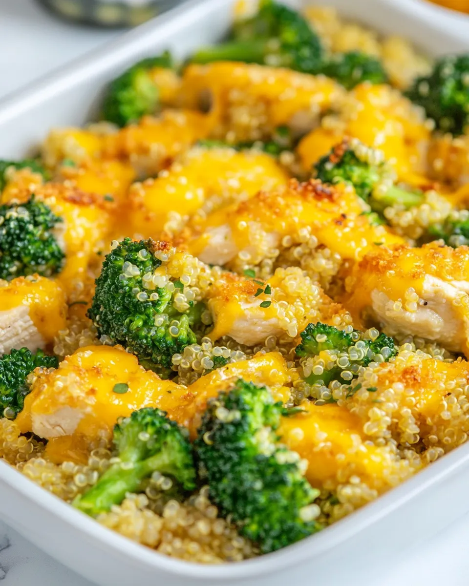 Classic One Pan Cheesy Chicken Broccoli and Quinoa image