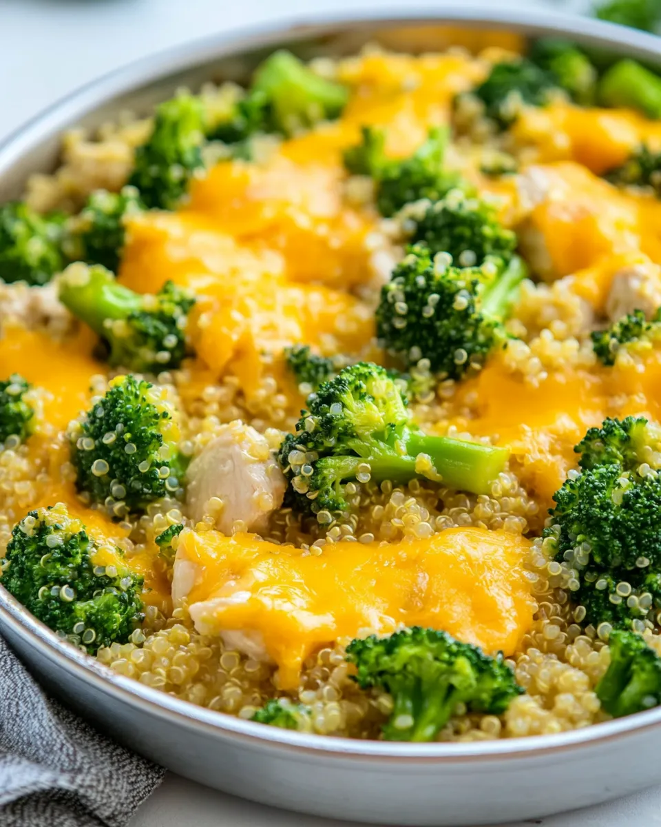Delicious One Pan Cheesy Chicken Broccoli and Quinoa dish photo