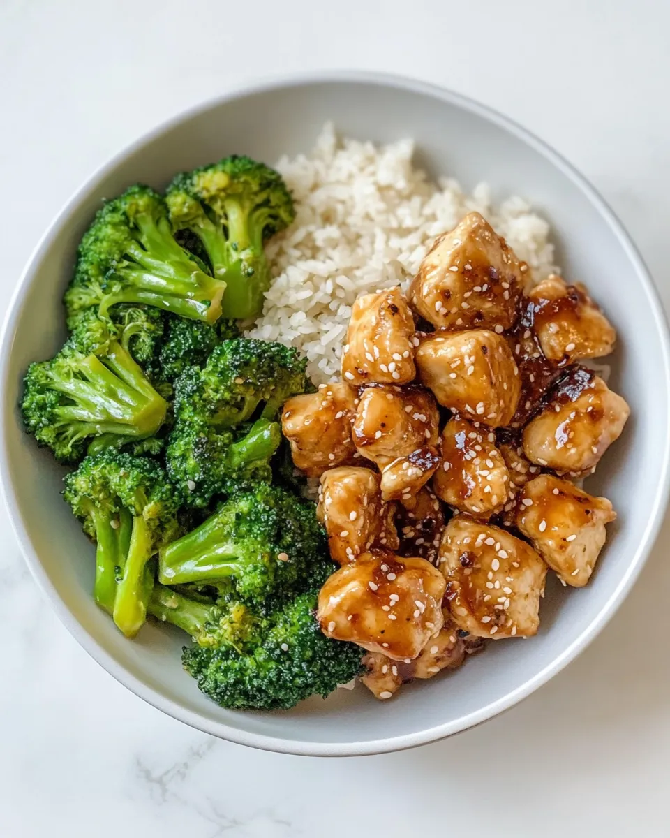 Easy One Pan General Tsos Chicken with Broccoli food shot