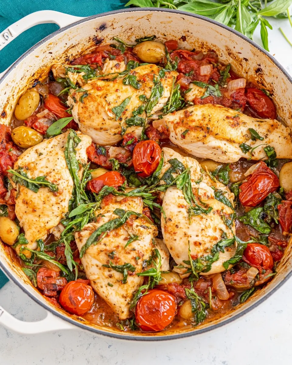 Easy One Pan Italian Chicken Skillet food shot