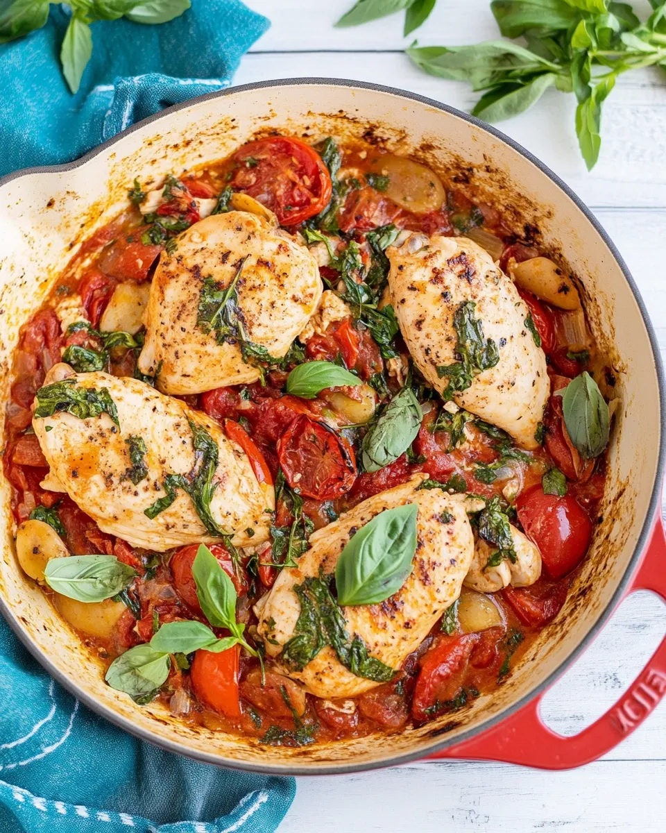 Delicious One Pan Italian Chicken Skillet plate image
